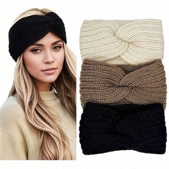 Accessories - 🌹 Pick‎ Your Color - Stylish Knitted Headbands - Black, Cream or Brown